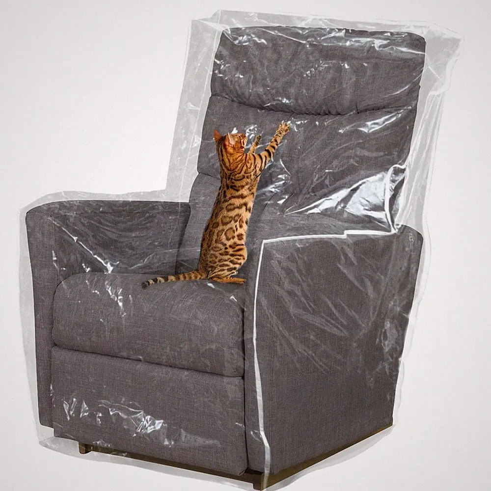1.5mm Thickened Plastic Armchair/Recliner Cover - Heavy Duty Clear Vinyl Livi...