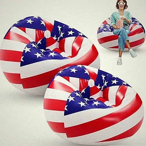 2 Pcs Blow up Chairs Inflatable Bean Bag Couch Inflatable Portable Lazy Sofa
