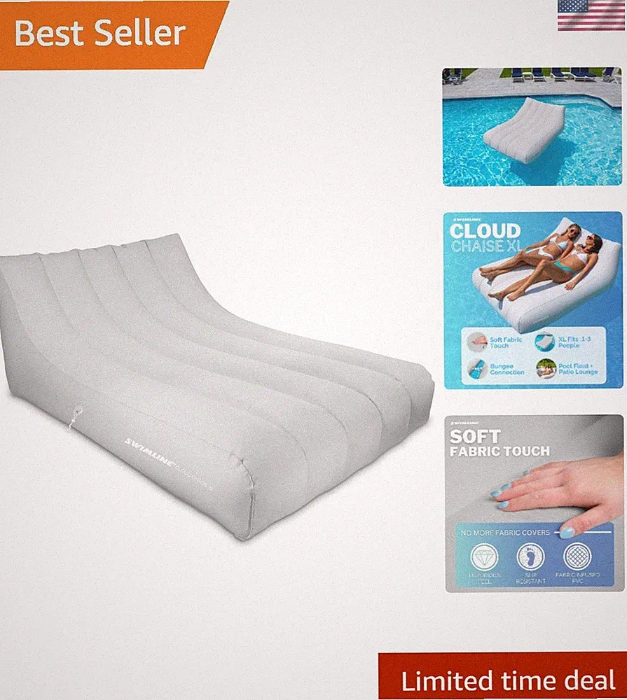 Luxurious Cloud Chaise XL Lounge Float | Perfect for Pool, Lake & Backyard Fun